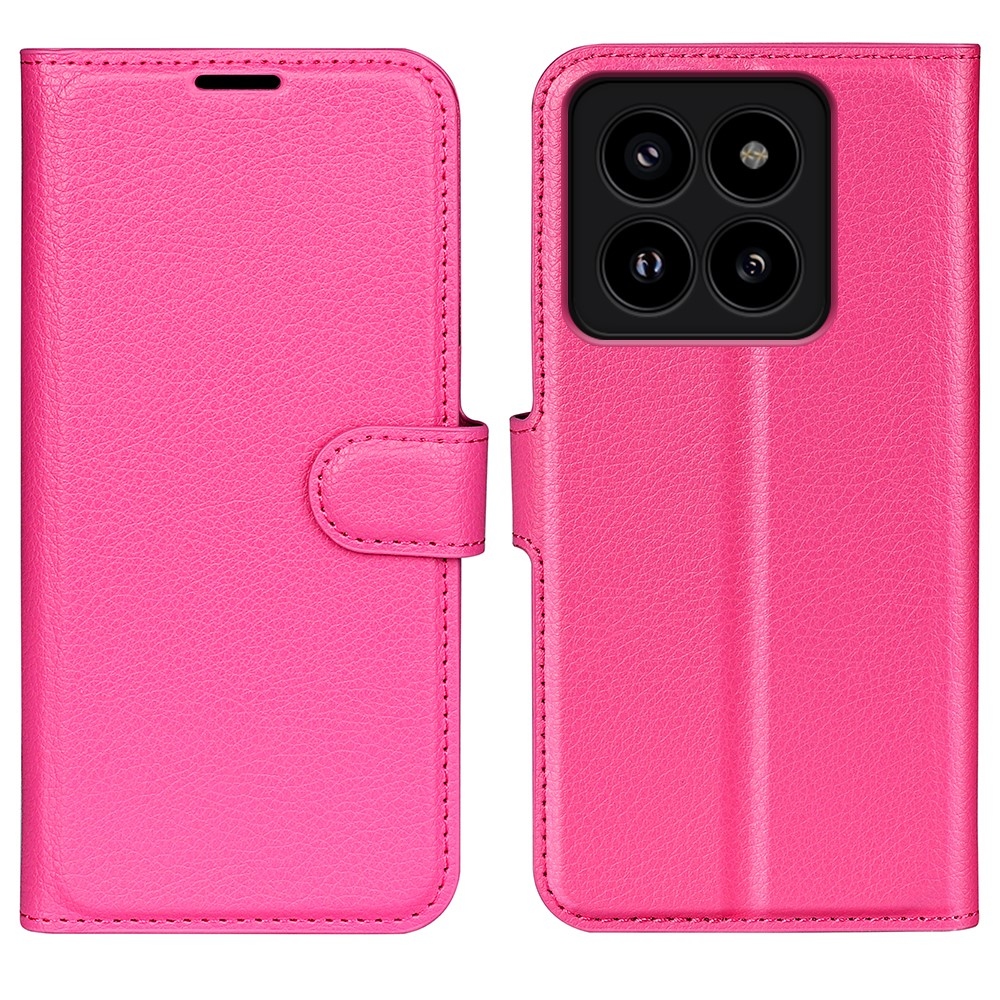 Litchi knížkové pouzdro na Xiaomi 14 Pro - rose