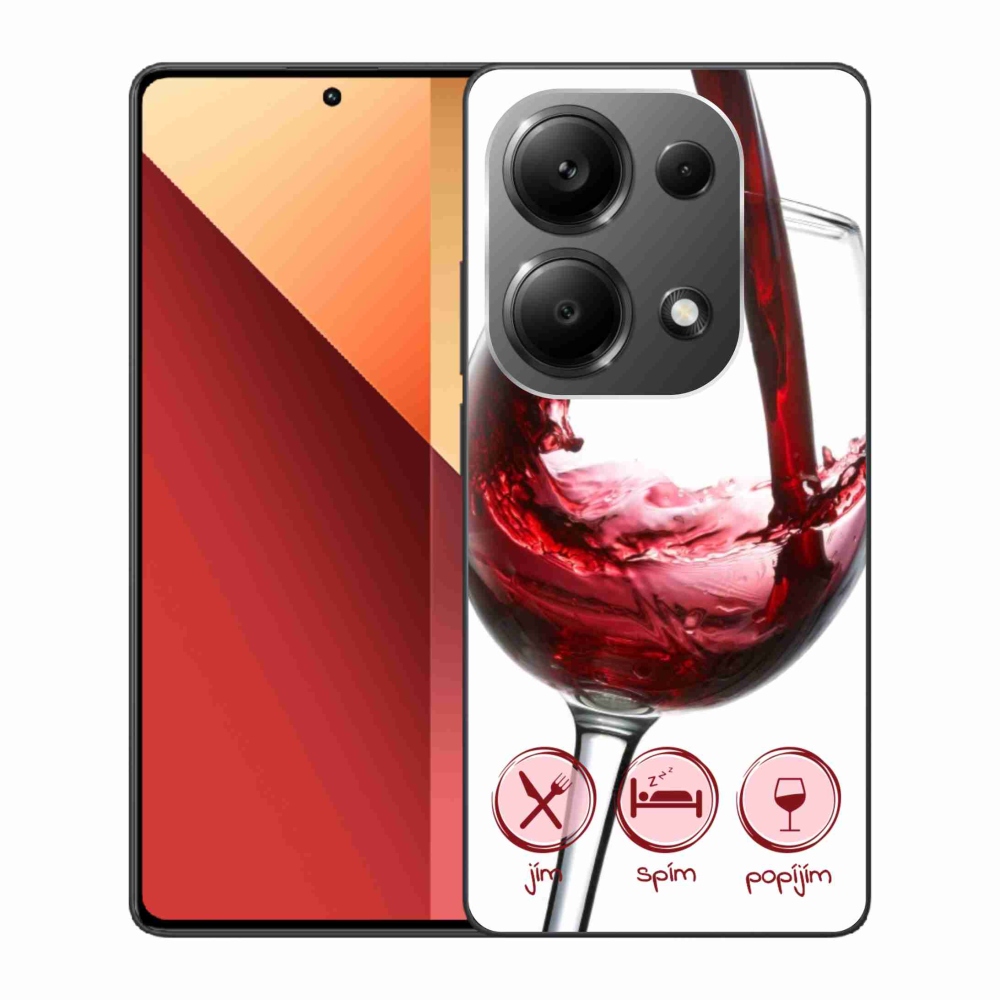 Gelový obal mmCase na Xiaomi Redmi Note 13 Pro 4G/Poco M6 Pro - sklenička vína červené