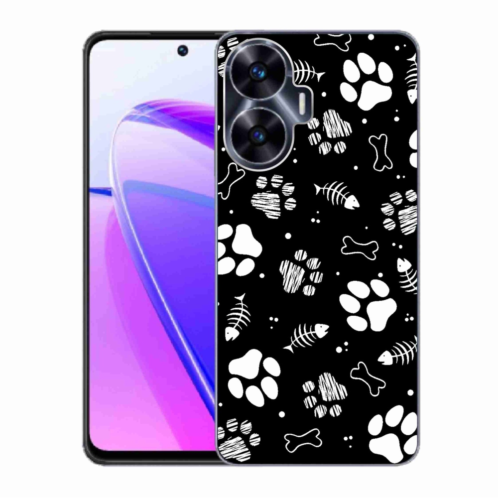 Gelový kryt mmCase na Realme C55 - psí tlapky