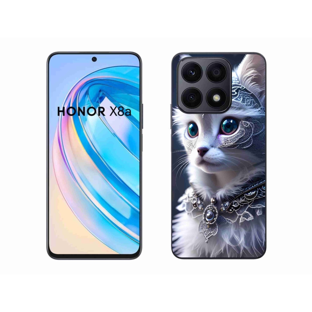 Gelový kryt mmCase na Honor X8a - bílá kočka