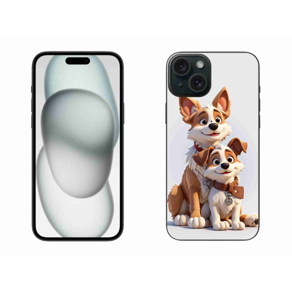 Gelový kryt mmCase na iPhone 15 Plus - kreslení psi