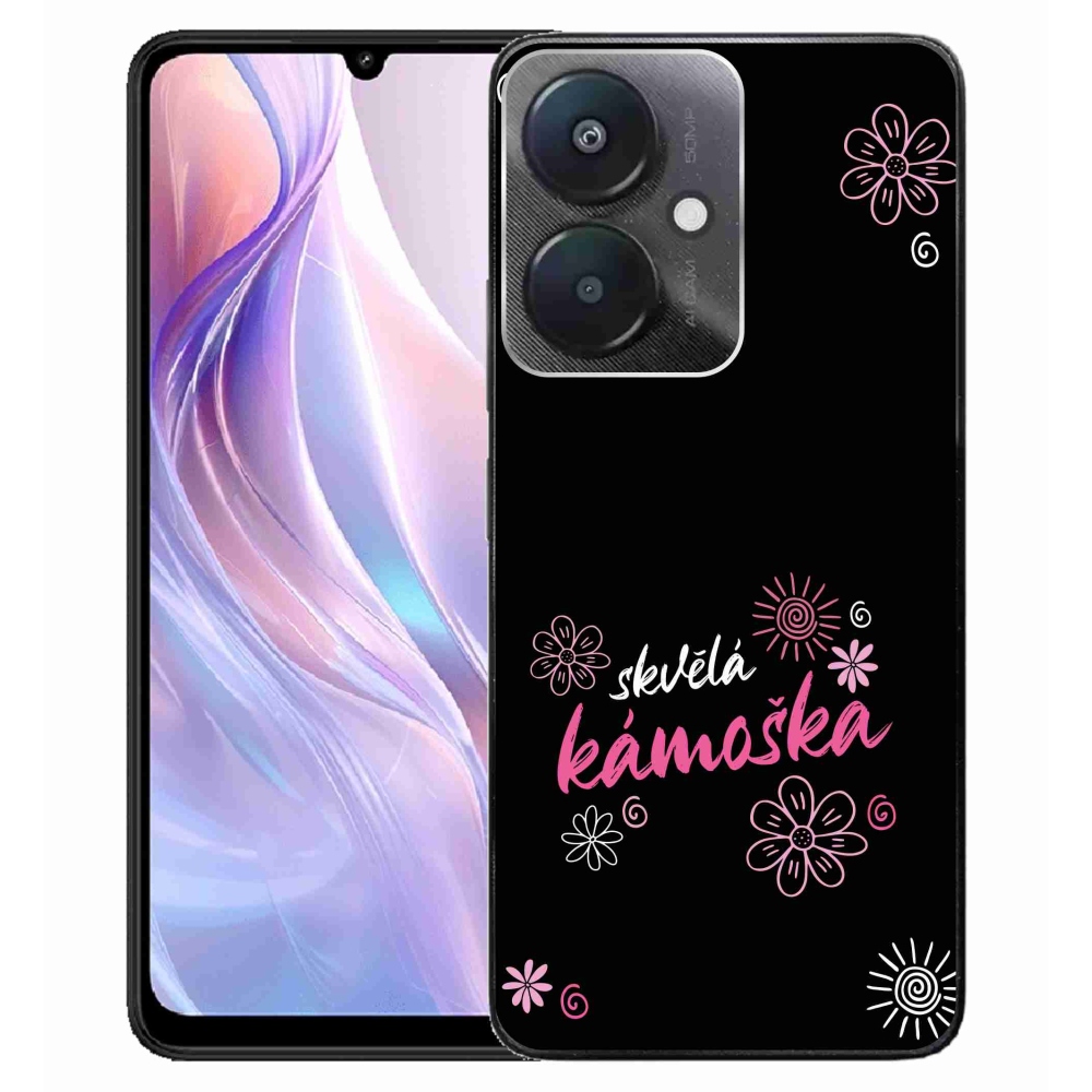 Gelový kryt mmCase na Xiaomi Redmi 13C 5G  - skvělá kámoška černé pozadí