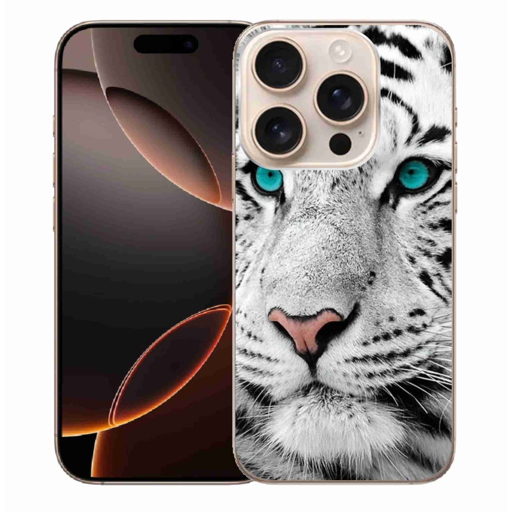 Gelový kryt mmCase na iPhone 16 Pro Max - bílý tygr