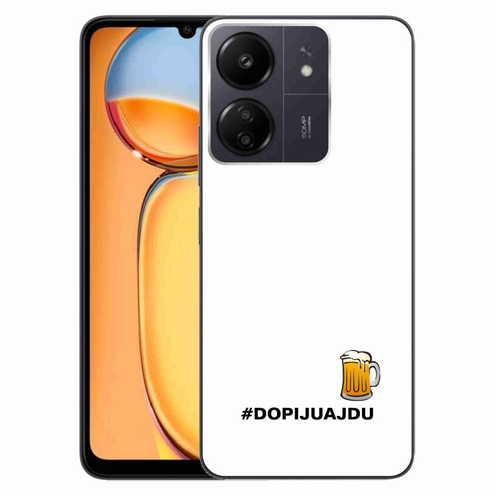 Gelový kryt mmCase na Xiaomi Poco C65/Redmi 13C - pivní motiv 1 bílé pozadí