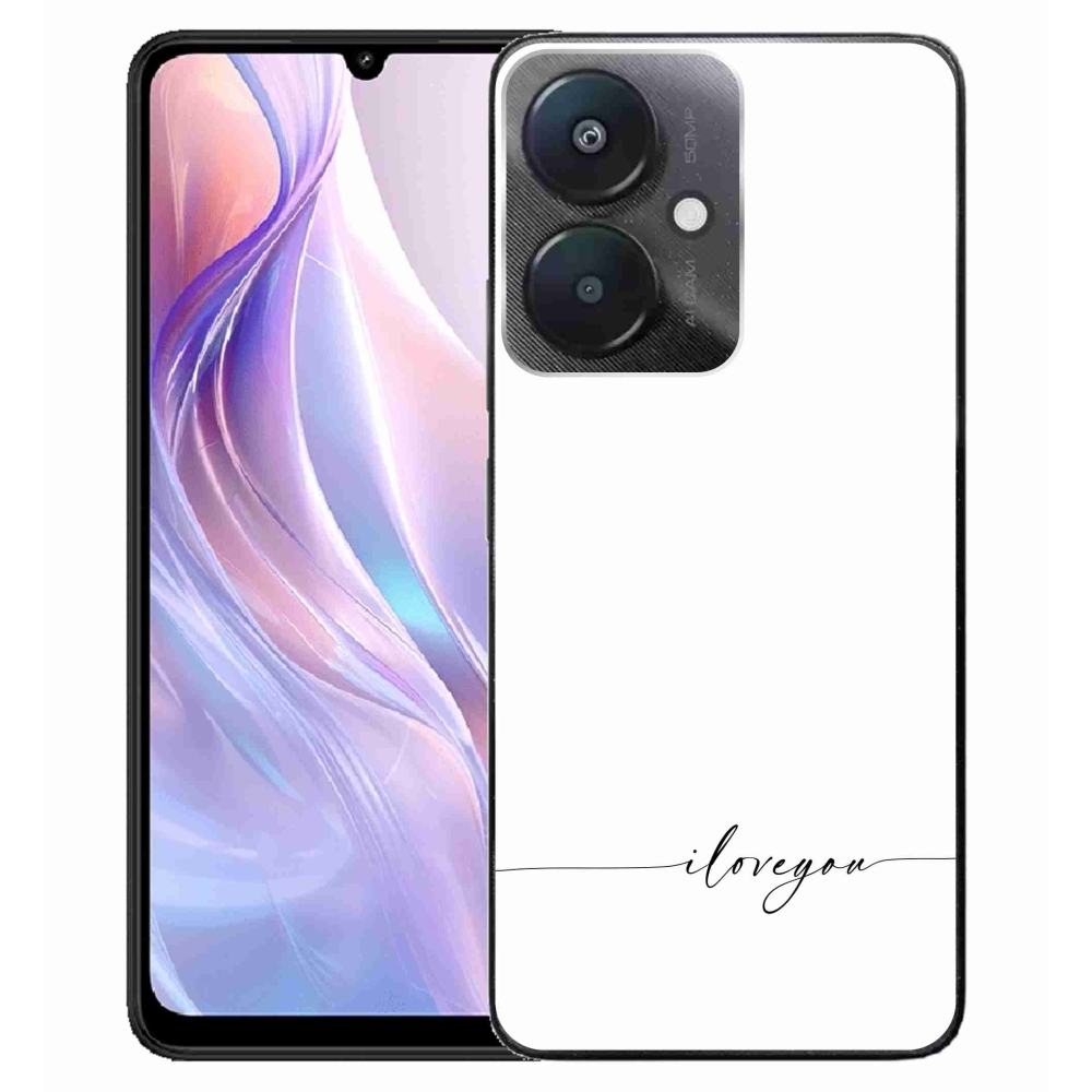 Gelový kryt mmCase na Xiaomi Redmi 13C 5G  - I love you bílé pozadí