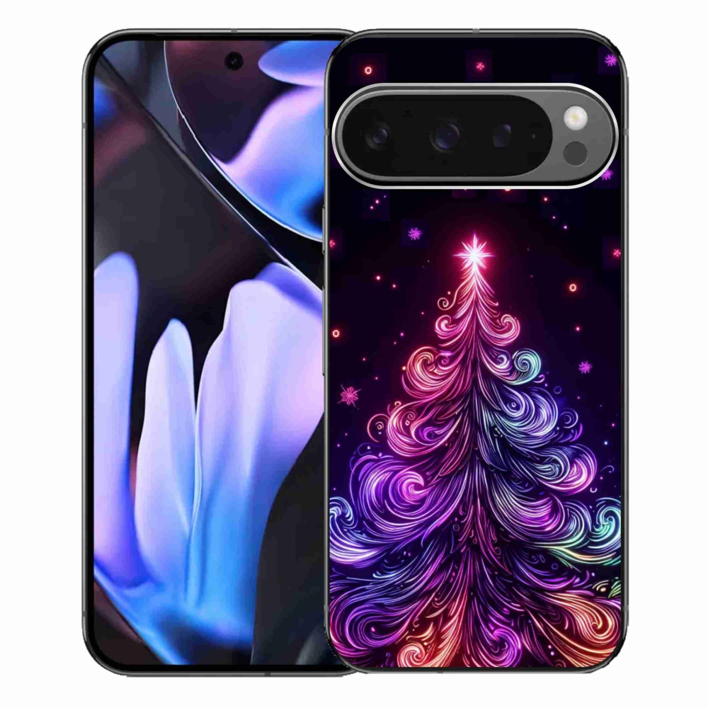 Gelový kryt mmCase na Google Pixel 9 Pro XL - neonový vánoční stromek 1