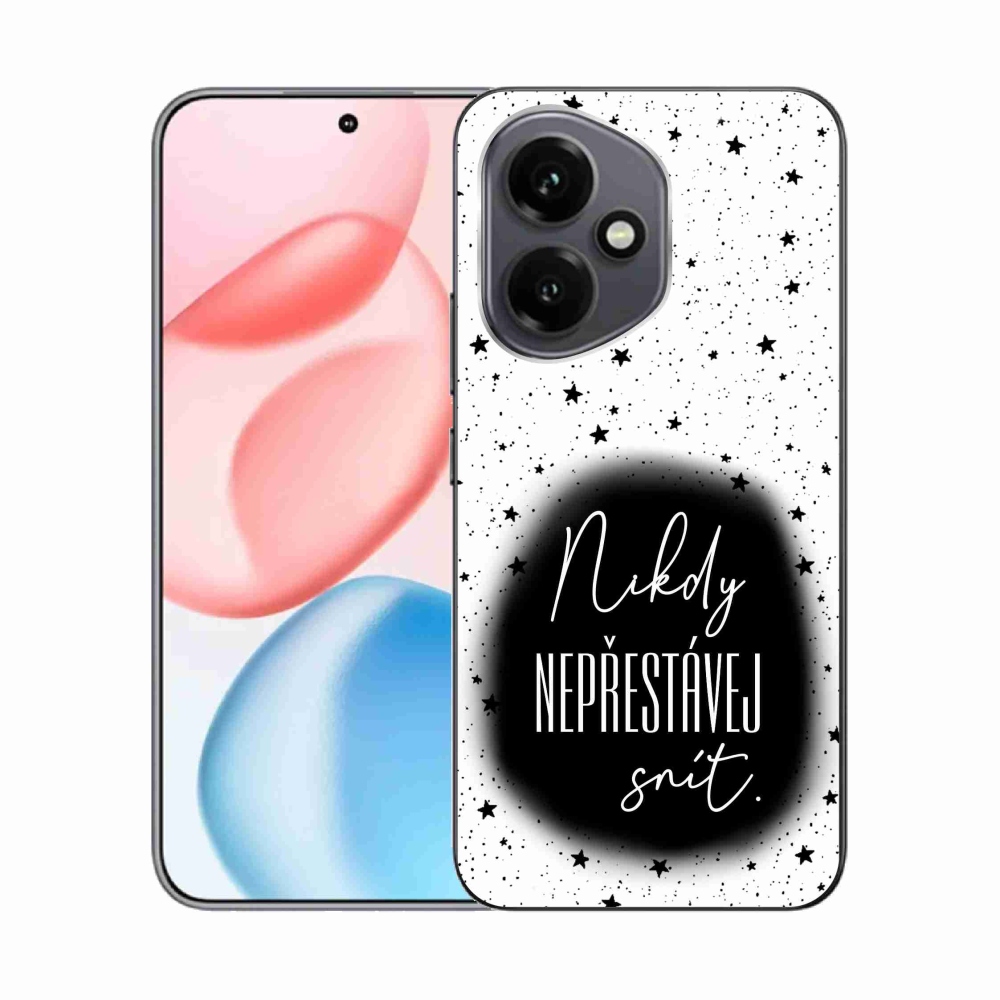 Gelový kryt mmCase na Honor 400 - citát 1 černobílé pozadí