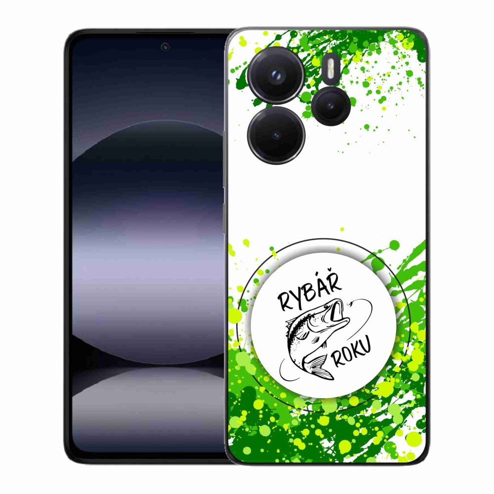 Gelový kryt mmCase na Xiaomi Redmi Note 14 - rybář roku bílé pozadí