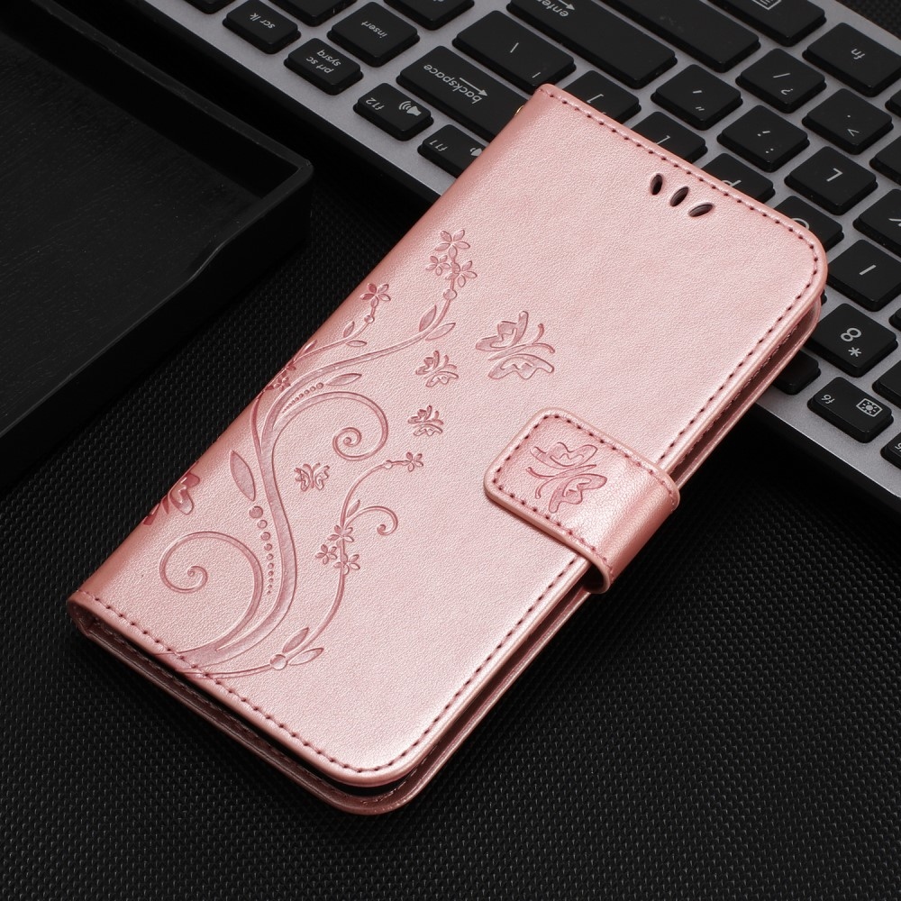 Flowers knížkové pouzdro na Samsung Galaxy A26 5G - růžovozlaté