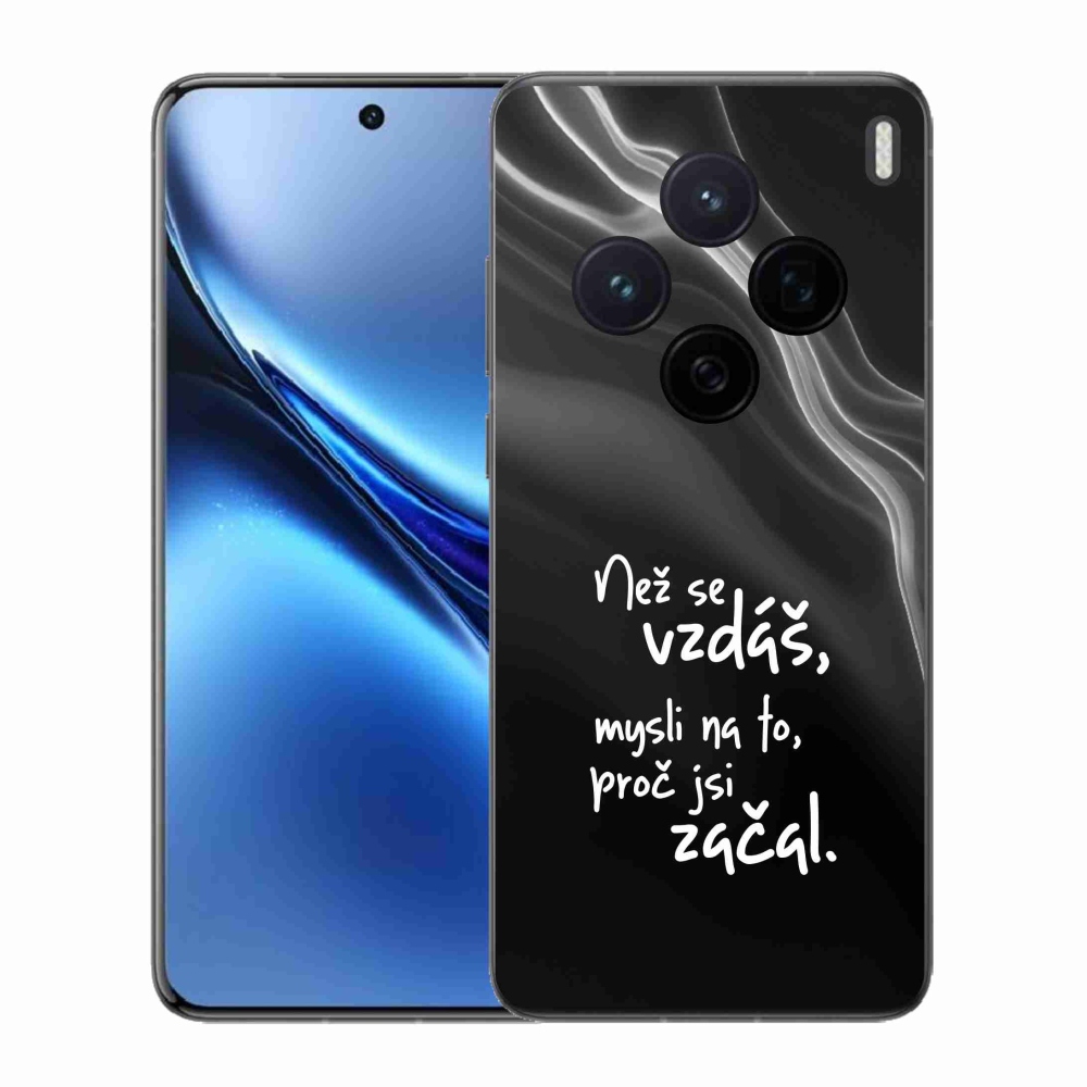 Gelový kryt mmCase na Vivo X200 5G - citát 2 černé pozadí