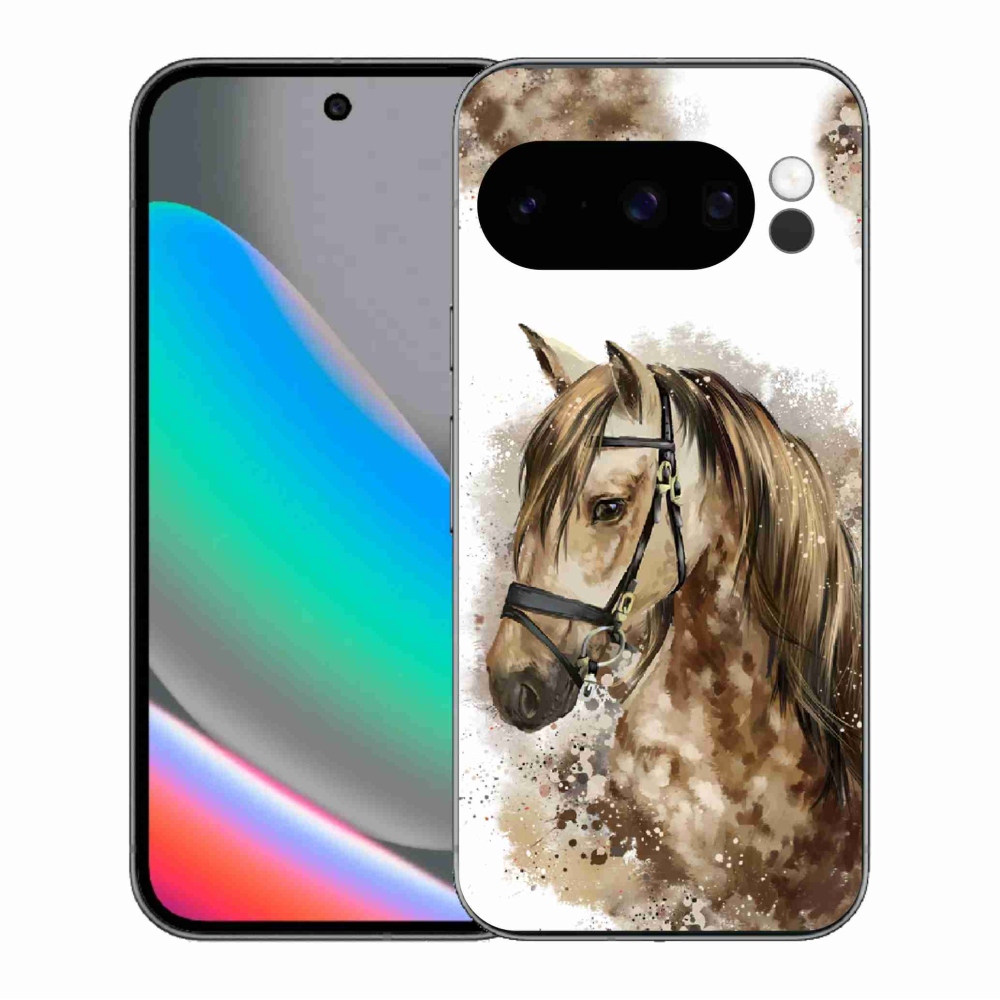 Gelový kryt mmCase na Google Pixel 10 Pro - hnědý kreslený kůň