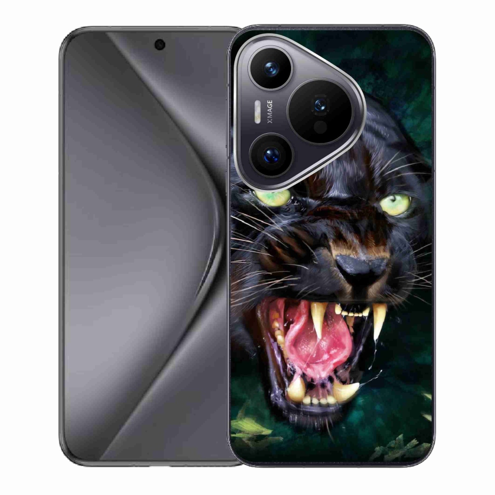 Gelový kryt mmCase na Huawei Pura 70 - rozzuřený černý panter