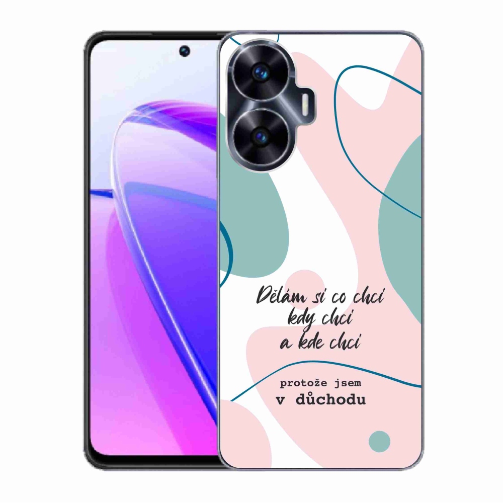 Gelový kryt mmCase na Realme C55 - vtipný text 10 bílé pozadí