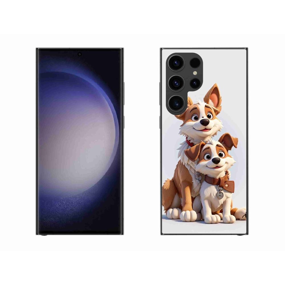 Gelový kryt mmCase na Samsung Galaxy S23 Ultra 5G - kreslení psi