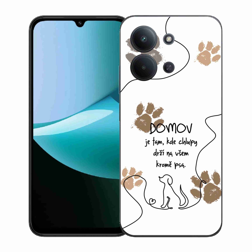 Gelový kryt mmCase na Xiaomi Redmi 15C 4G (171mm)/Poco C85 4G (171mm) - psí motiv bílé pozadí