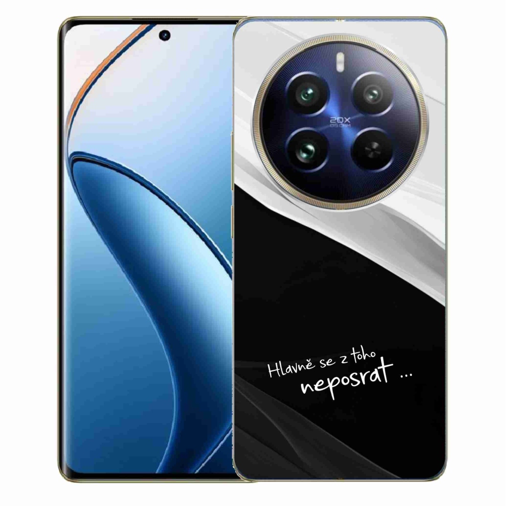 Gelový kryt mmCase na Realme 12 Pro 5G/12 Pro+ 5G - vtipný text 13 černobílé pozadí