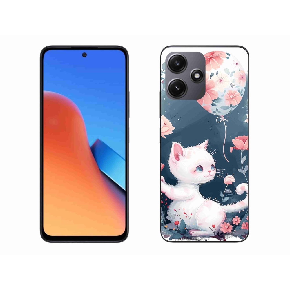 Gelový kryt mmCase na Xiaomi Redmi 12 5G - kotě s balónkem
