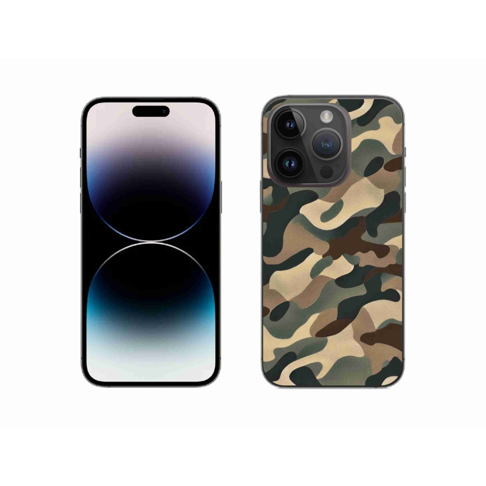Gelový kryt mmCase na iPhone 14 Pro - maskáčový vzor 11