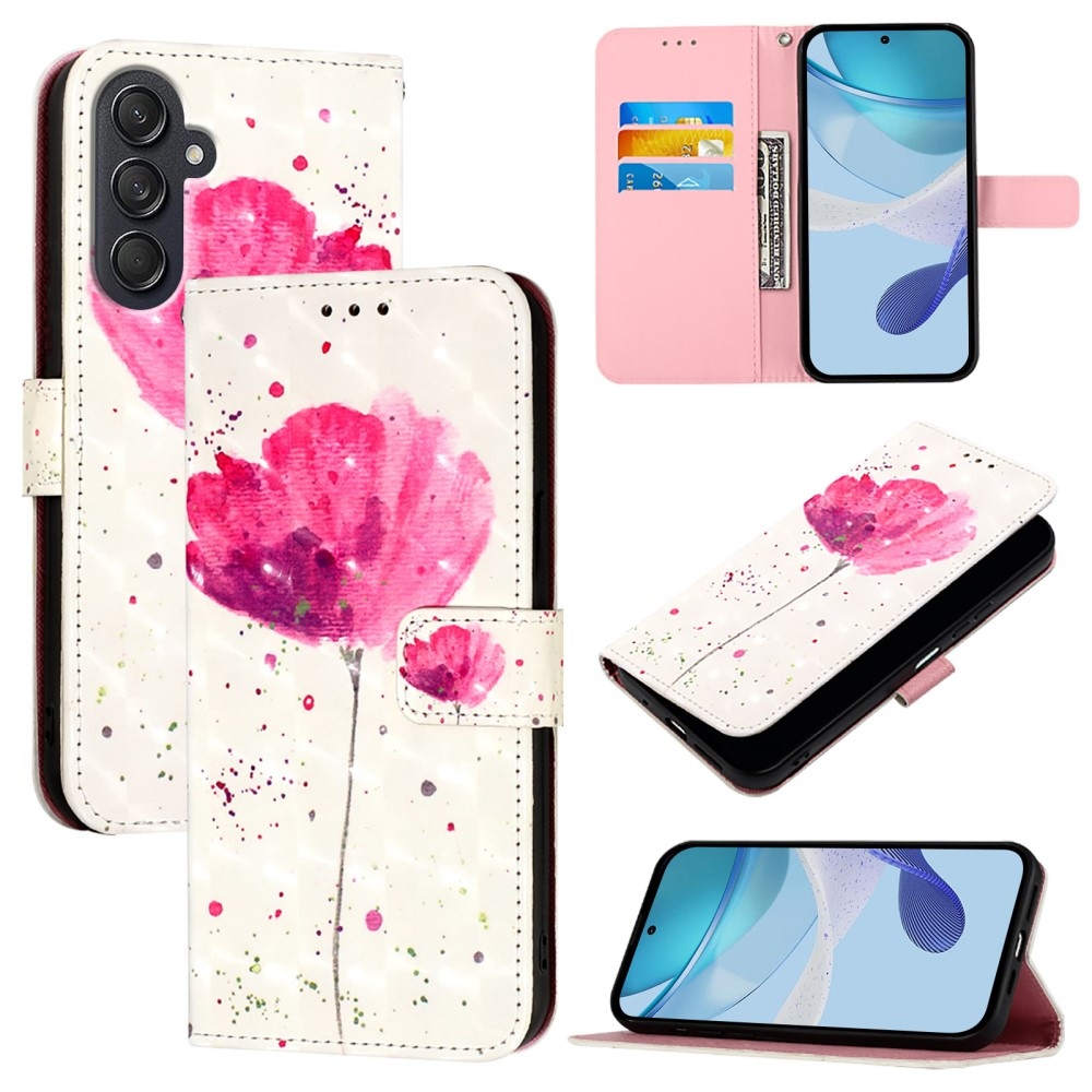 Patte knížkové pouzdro na Samsung Galaxy M55 5G - růžový květ