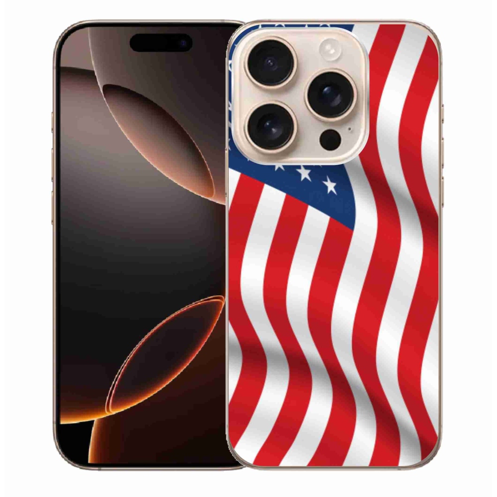 Gelový kryt mmCase na iPhone 16 Pro Max - USA vlajka