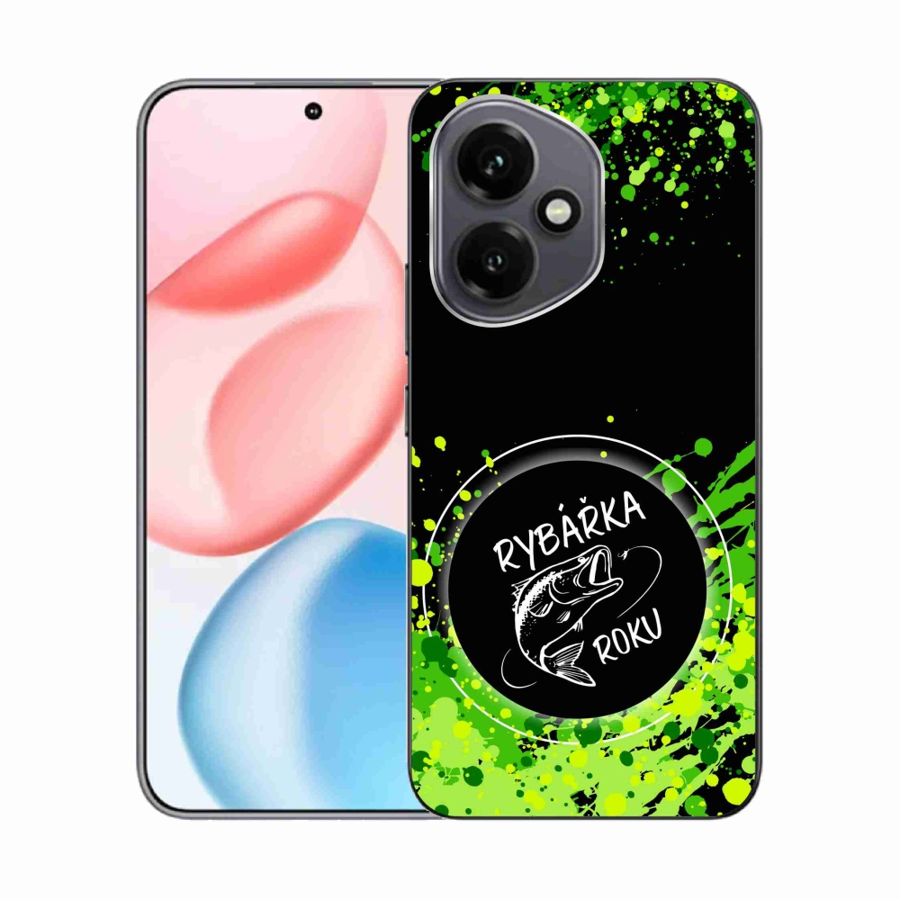 Gelový kryt mmCase na Honor 400 - rybářka roku černé pozadí