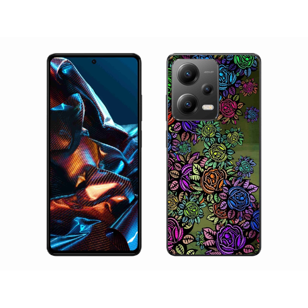 Gelový kryt mmCase na mobil Xiaomi Redmi Note 12 Pro 5G - květiny 6