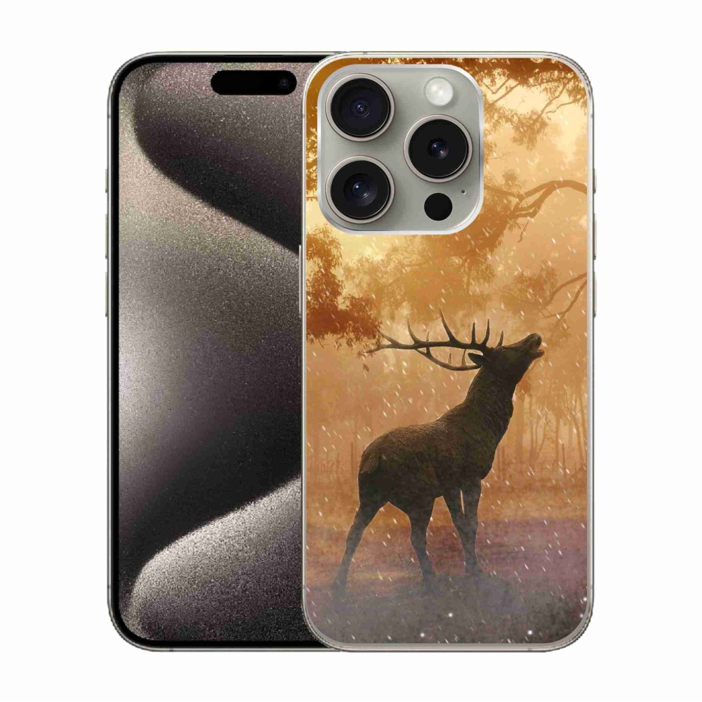 Gelový kryt mmCase na iPhone 15 Pro - jelen v říji