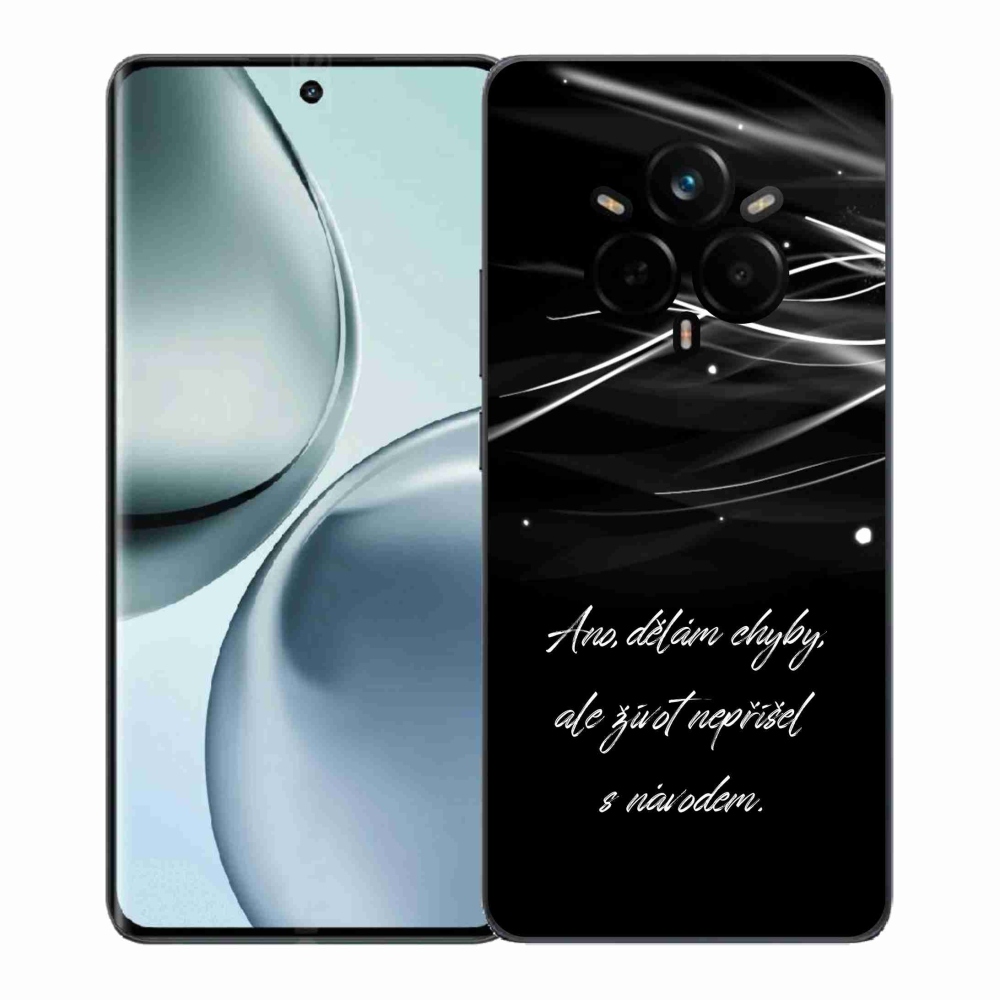 Gelový kryt mmCase na Realme 14 Pro+ 5G - citát černé pozadí