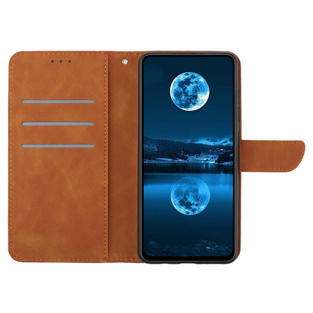 Linesy knížkové pouzdro na Xiaomi Redmi A5 (171.7x77.8x8.3mm) - hnědé