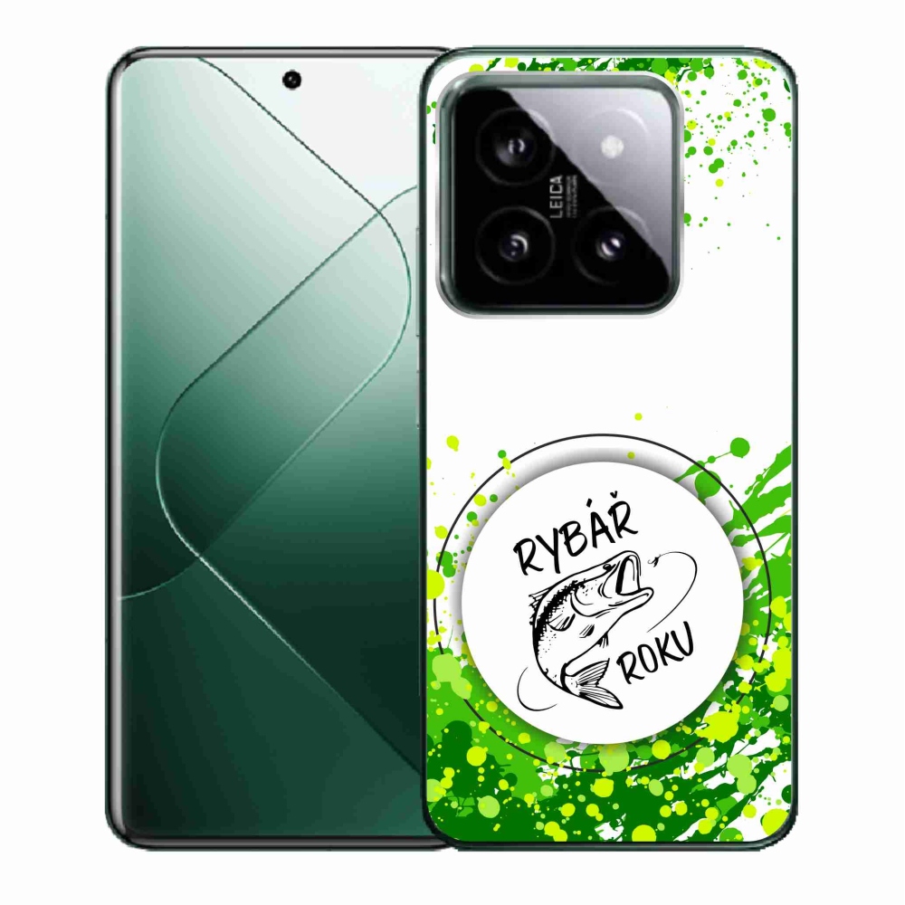 Gelový kryt mmCase na Xiaomi 14 - rybář roku bílé pozadí