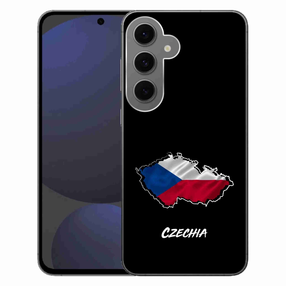 Gelový kryt mmCase na Samsung Galaxy S24 FE - Czechia černé pozadí