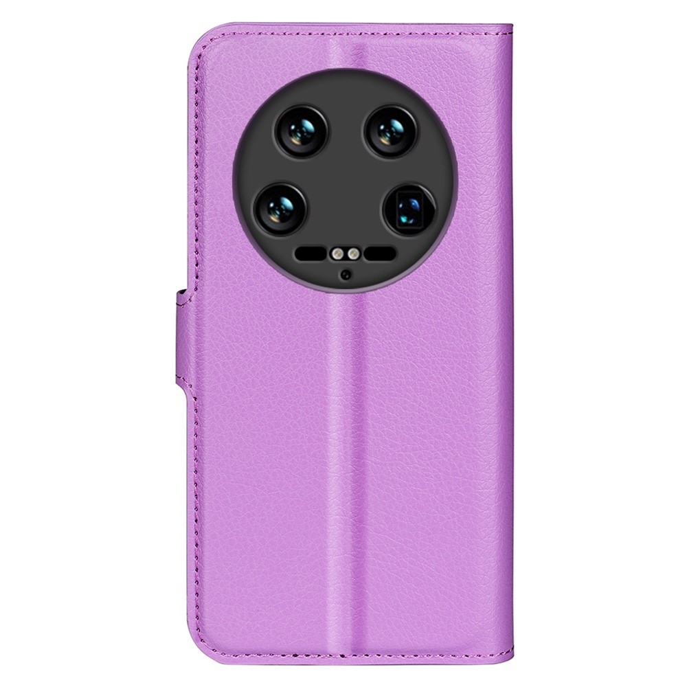 Litchi knížkové pouzdro na Xiaomi 14 Ultra - fialové