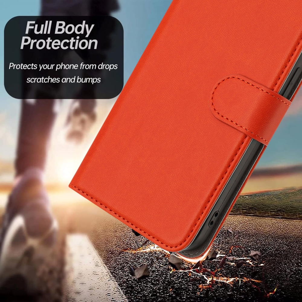 Snap knížkové pouzdro na Xiaomi Redmi 15 4G/5G (171mm) - oranžové