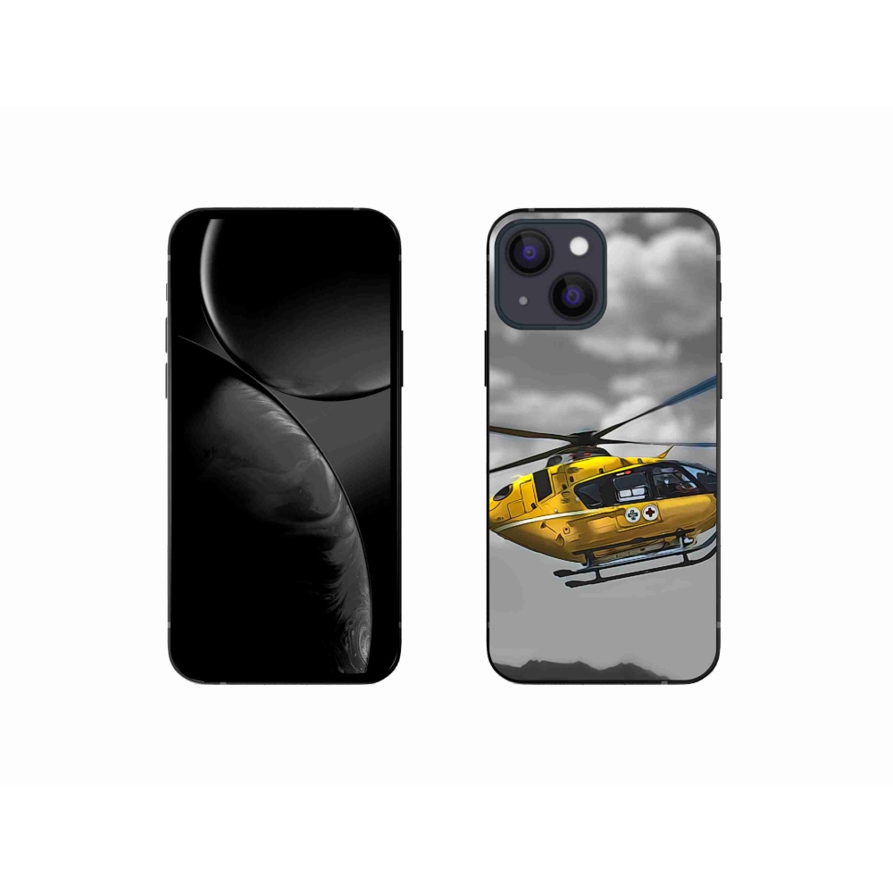 Gelový kryt mmCase na iPhone 13 mini 5.4 - žlutá helikoptéra