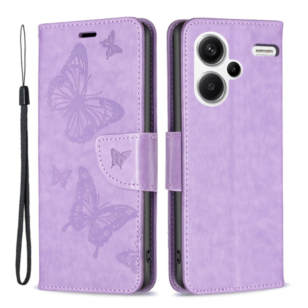 Butterfly knížkové pouzdro na Xiaomi Redmi Note 13 Pro+ 5G - světlefialové