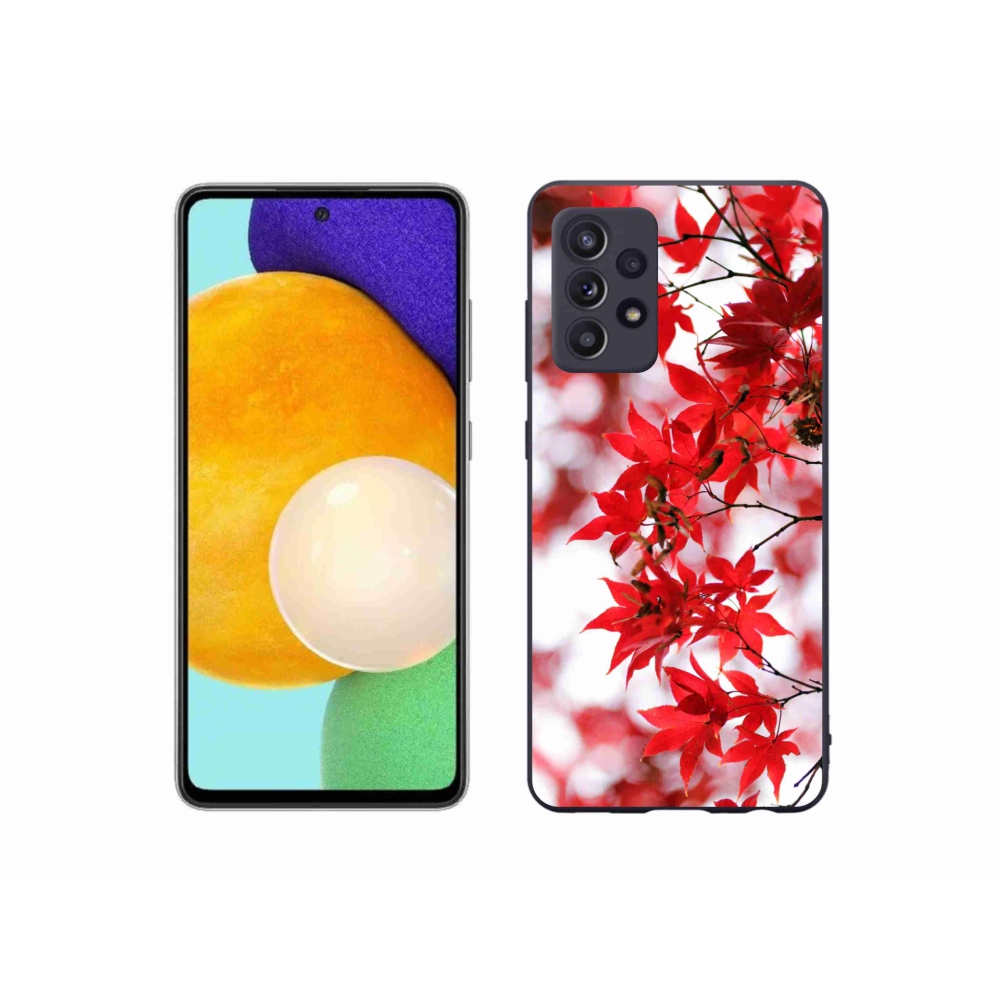 Gelový kryt mmCase na Samsung Galaxy A52s 5G - červené listy