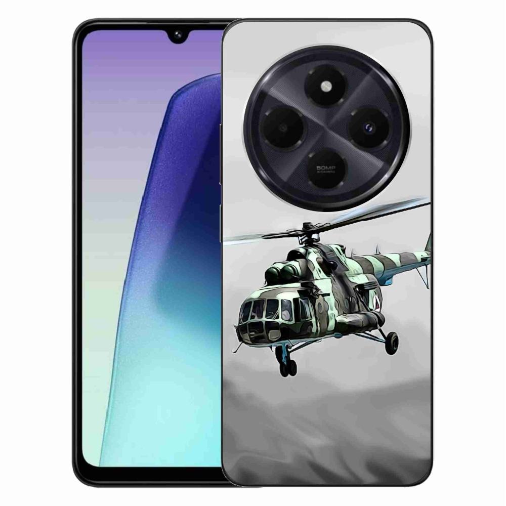 Gelový kryt mmCase na Xiaomi Redmi 14C/Poco C75 - vojenský vrtulník