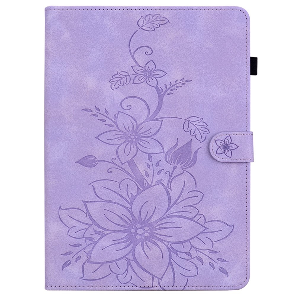 Flowers zavírací pouzdro na Lenovo Tab K11 Plus - fialové