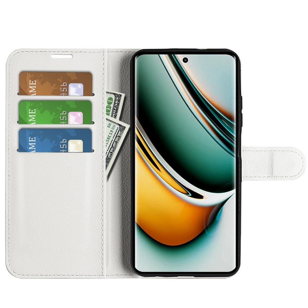 Litchi knížkové pouzdro na Realme 11 Pro 5G/11 Pro+ 5G - bílé