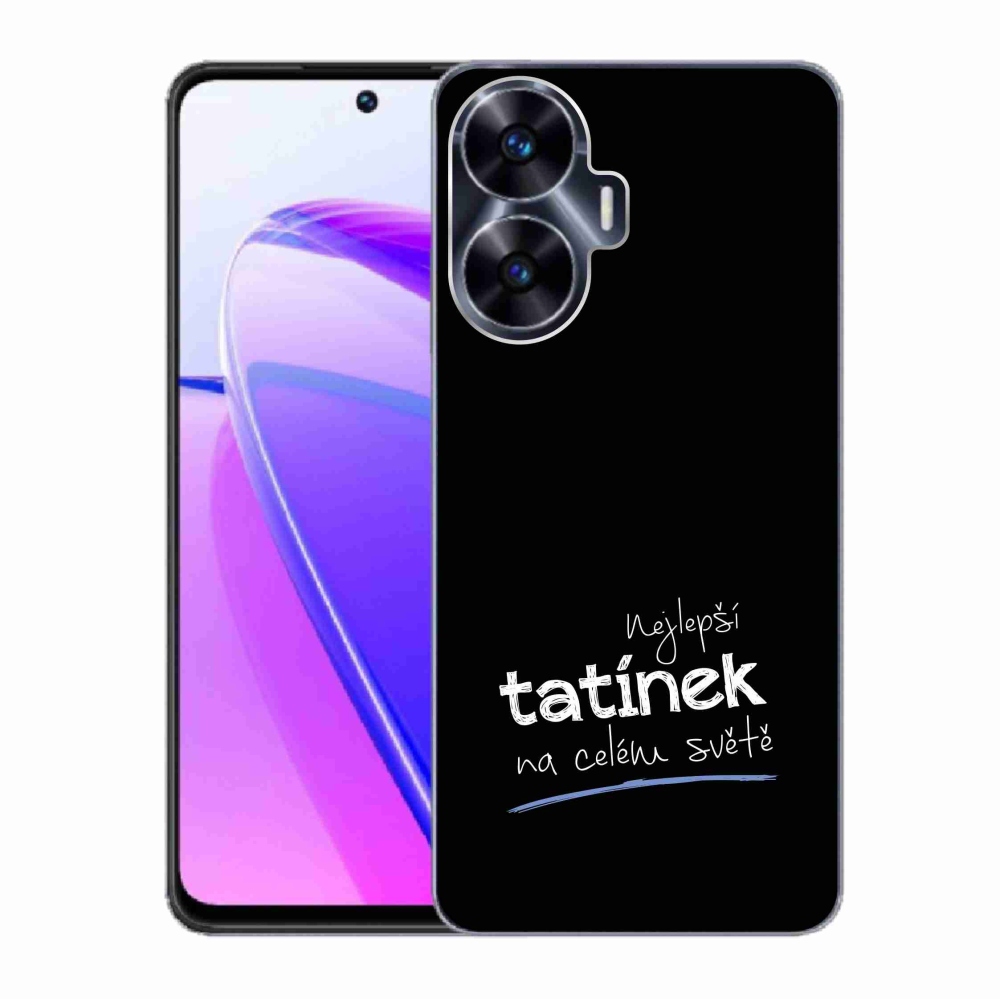 Gelový kryt mmCase na Realme C55 - nejlepší tatínek 4 černé pozadí