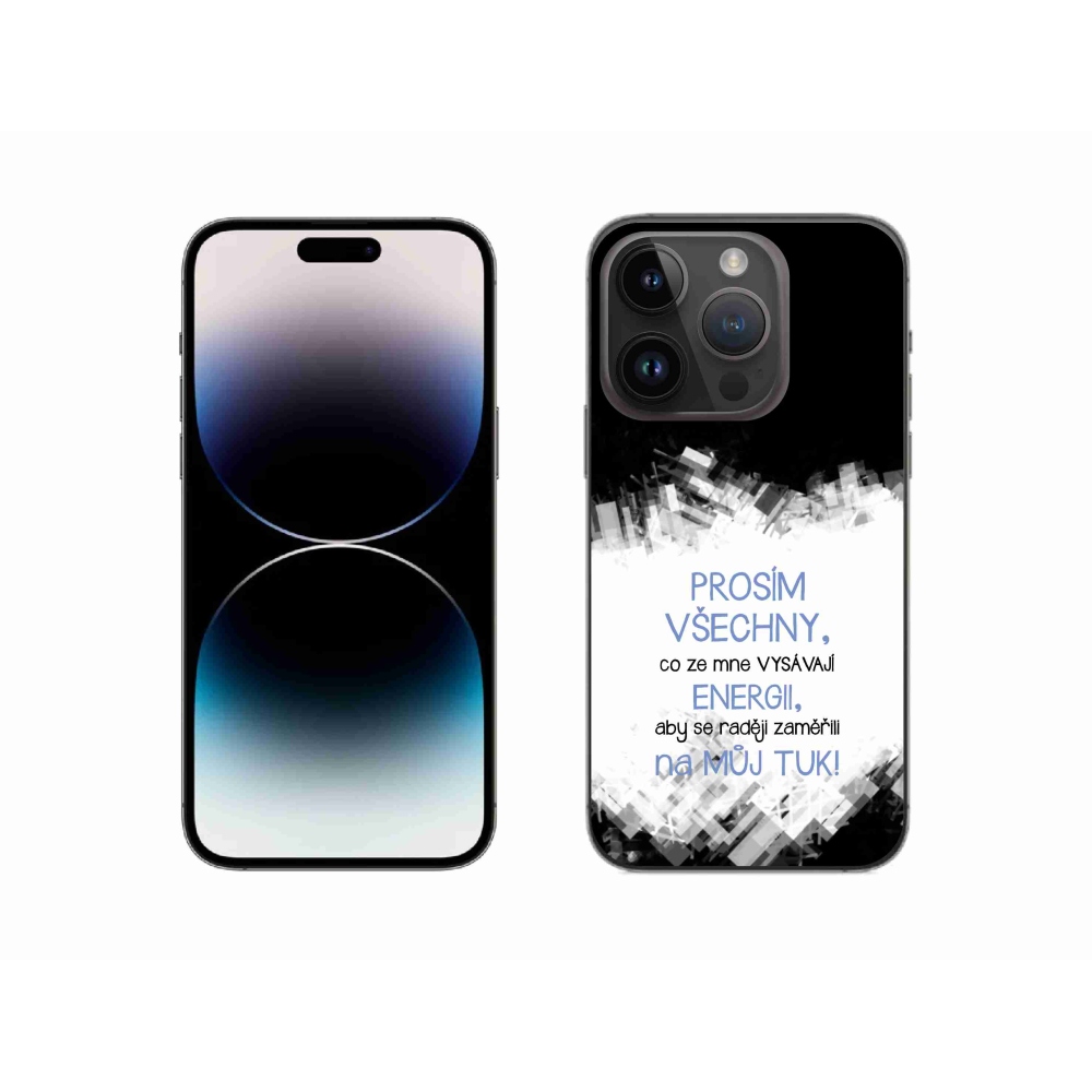 Gelový kryt mmCase na iPhone 14 Pro 6.1 - vtipný text 1 modrý