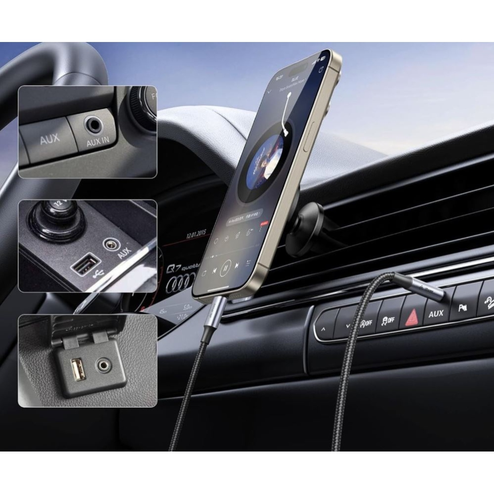 iPEAX Adaptér USB-C / 3,5 mm jack 1,5 m - černý