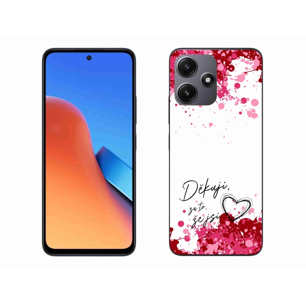 Gelový kryt mmCase na Xiaomi Redmi 12 5G - zamilovaný text 2 bílé pozadí