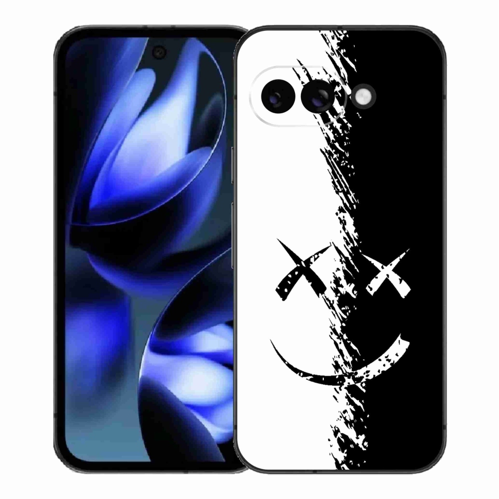 Gelový kryt mmCase na Google Pixel 9a - černobílý smajlík