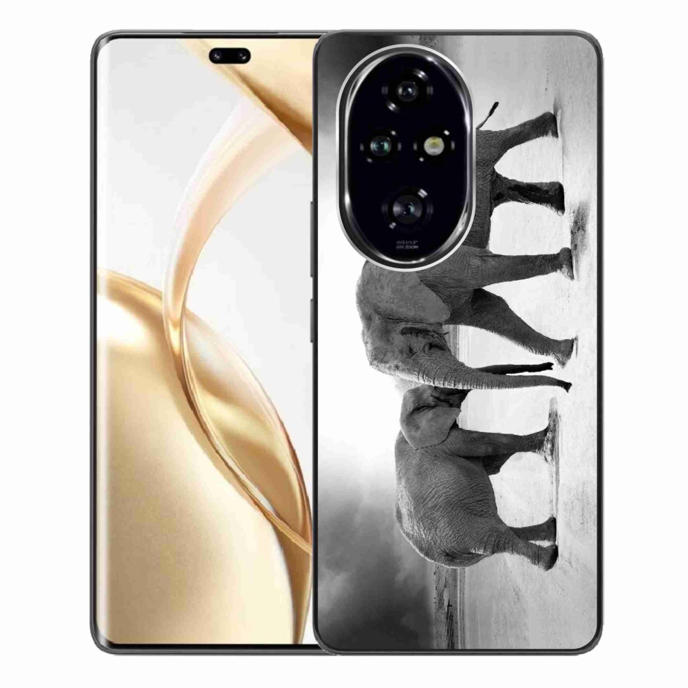 Gelový kryt mmCase na Honor 200 Pro 5G - černobílí sloni
