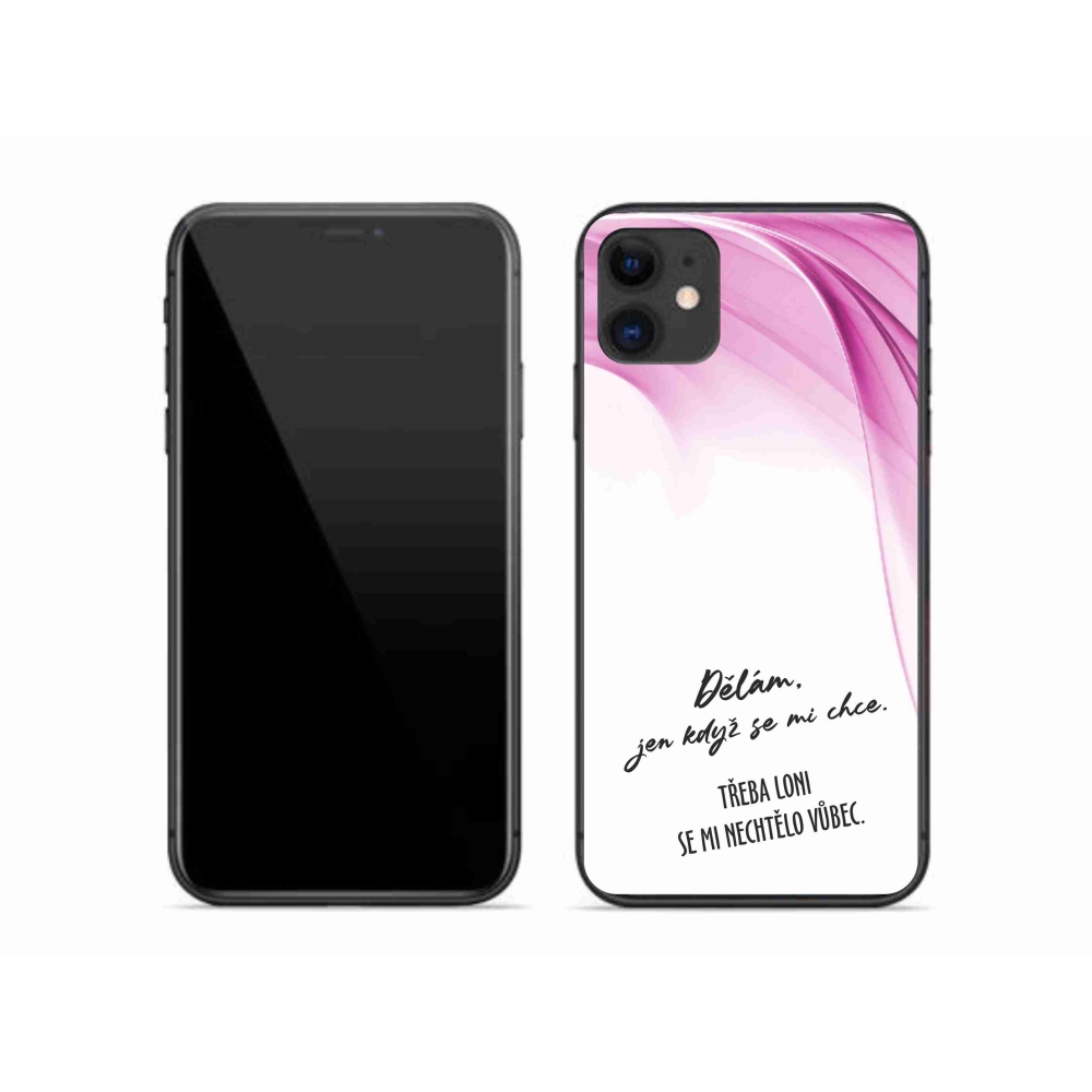 Gelový kryt mmCase na iPhone 11 - vtipný text 12 bílé pozadí