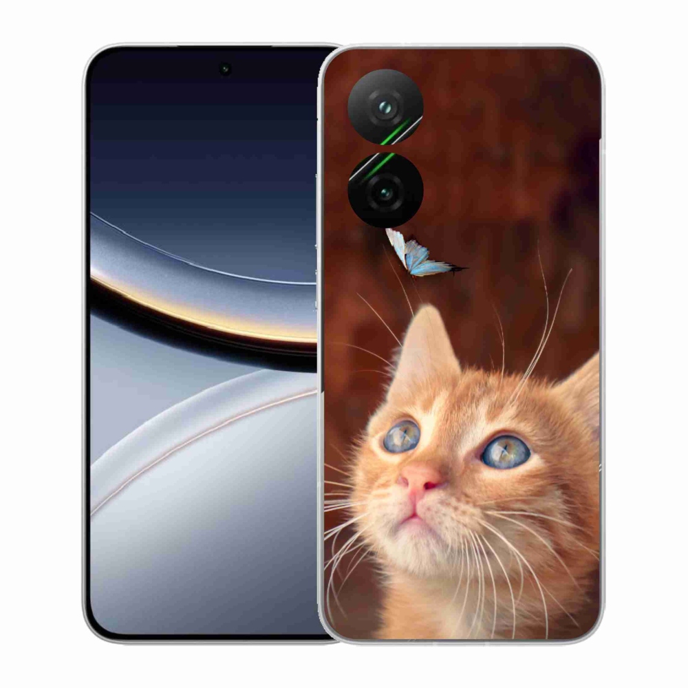 Gelový kryt mmCase na Xiaomi Poco F7 5G - motýl a kotě