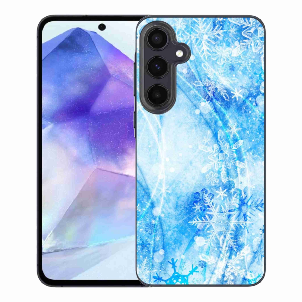Gelový kryt mmCase na Samsung Galaxy A55 5G - sněhové vločky