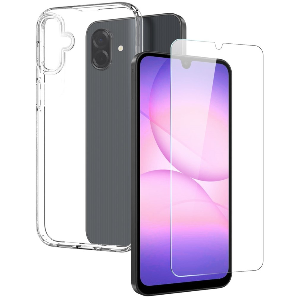 NORTHJO průhledný gelový obal + tvrzené sklo na Samsung Galaxy A07 4G - průhledný