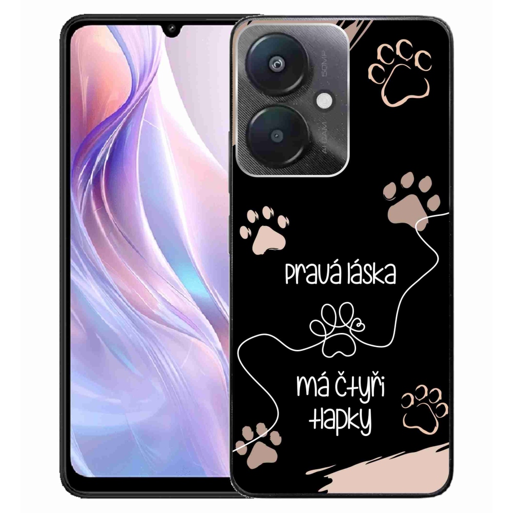 Gelový kryt mmCase na Xiaomi Redmi 13C 5G  - psí motiv 1 černé pozadí